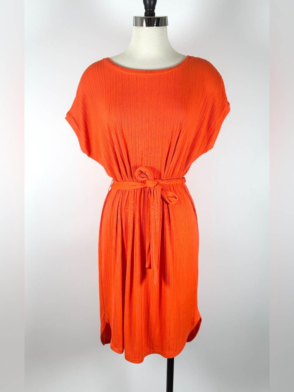 ICHI Jumper Dress Women’s Small‎ Tie Waist Mandarin Orange
